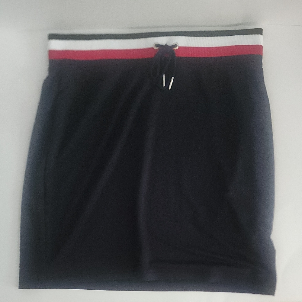Tommy Hilfiger Navy Mini Skirt with Red and White Accents